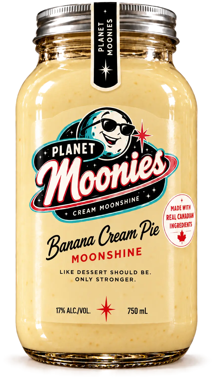Planet Moonies Banana Cream Pie cream moonshine mason jar