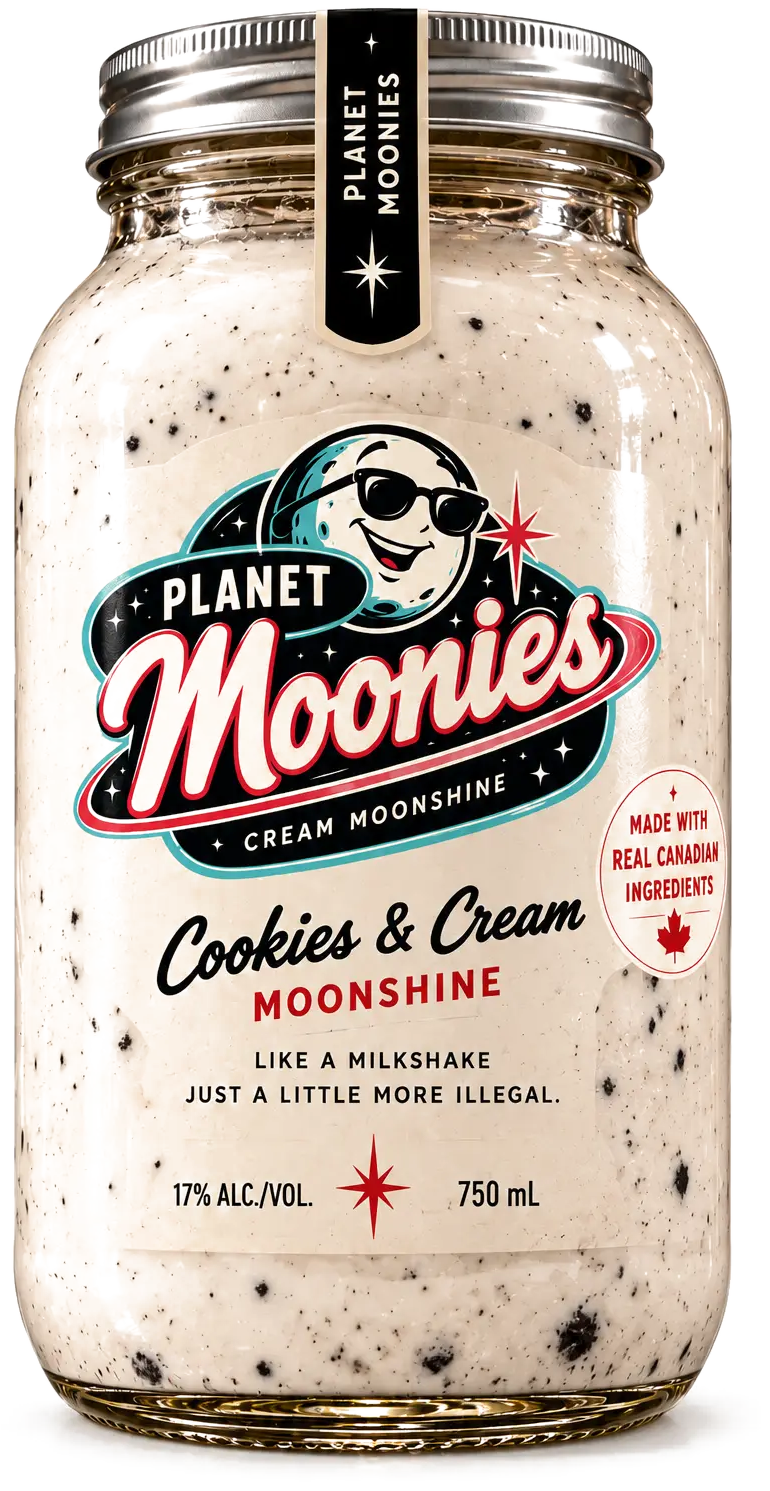 Planet Moonies Cookies & Cream cream moonshine mason jar