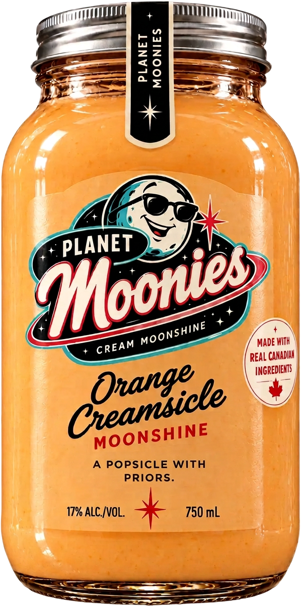 Planet Moonies Orange Creamsicle cream moonshine mason jar