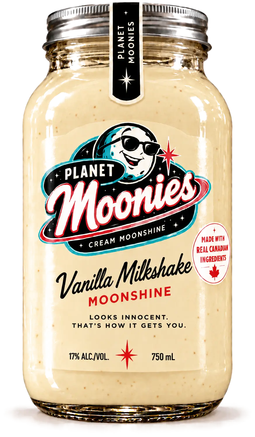 Planet Moonies Vanilla Milkshake cream moonshine mason jar